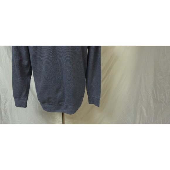 Chaps Mens Medium Blue White Stripes Quarter Zip Pullover Long Sleeve Shirt - Picture 9 of 12